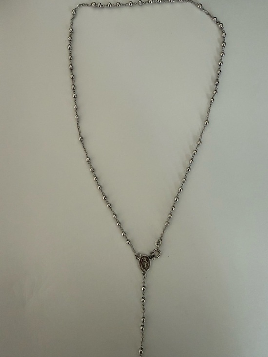 None Jewelry - Sterling Silver Rosary-Style Pendant Necklace in Silver